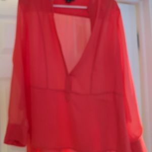 Coral Metaphor Blouse